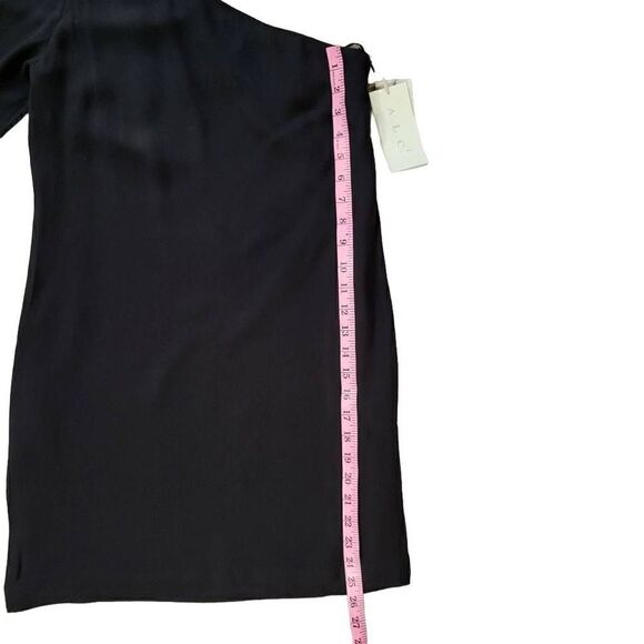 A.L.C. One Shoulder Viscose Dress Black sz XS - Picture 7 of 10